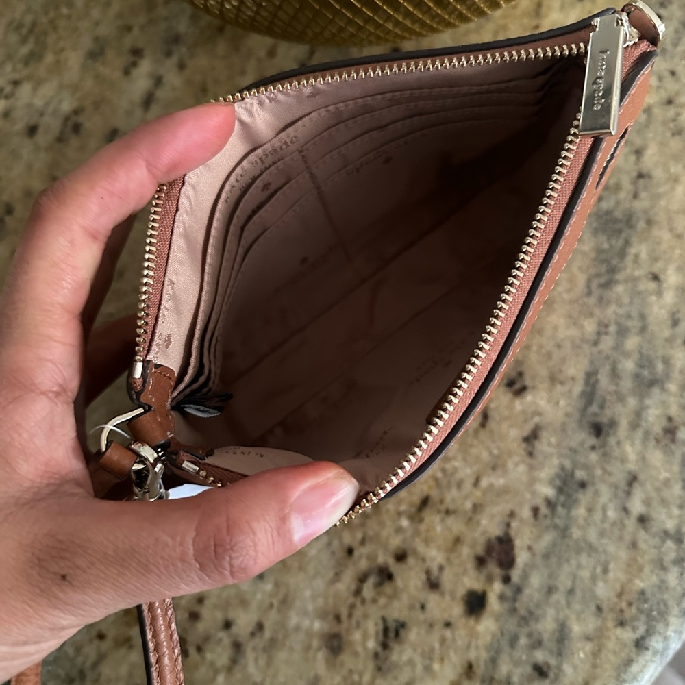 Kate Spade Leila Convertible Wristlet Shoulder Bag Leather Gingerbread Brown New - Picture 5 of 8